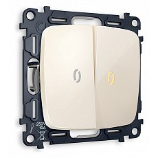 Выключатель двухклавишный с подсветкой без рамки ambrella volt quant mo304010